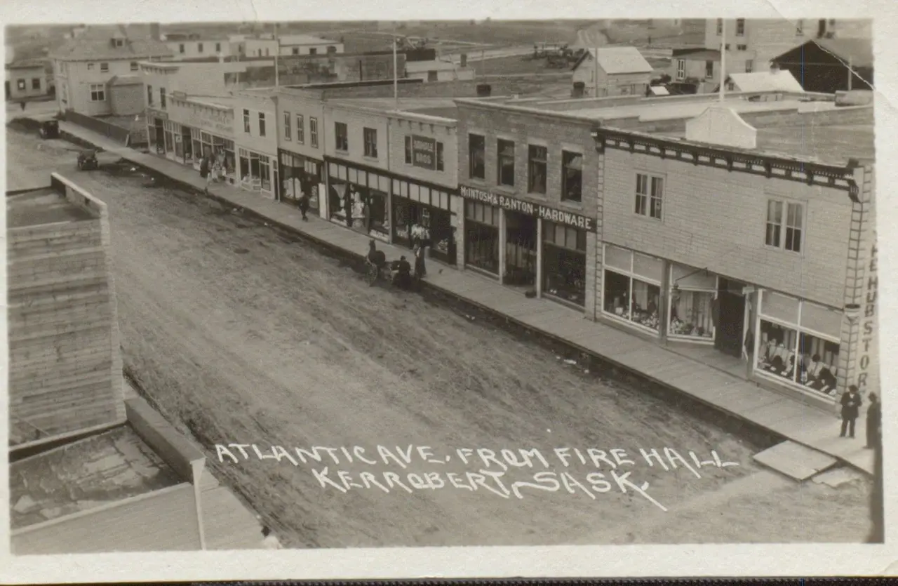 Atlantic Avenue from the Fire Hall, Kerrobert, 1917